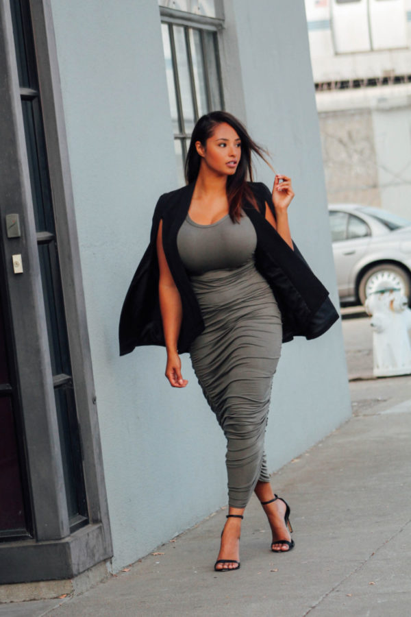 Amateur big tits girl public tight dress hot