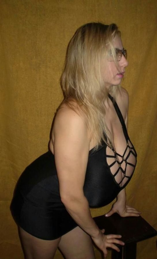 Abb Secraa massive natural tits tight black dress