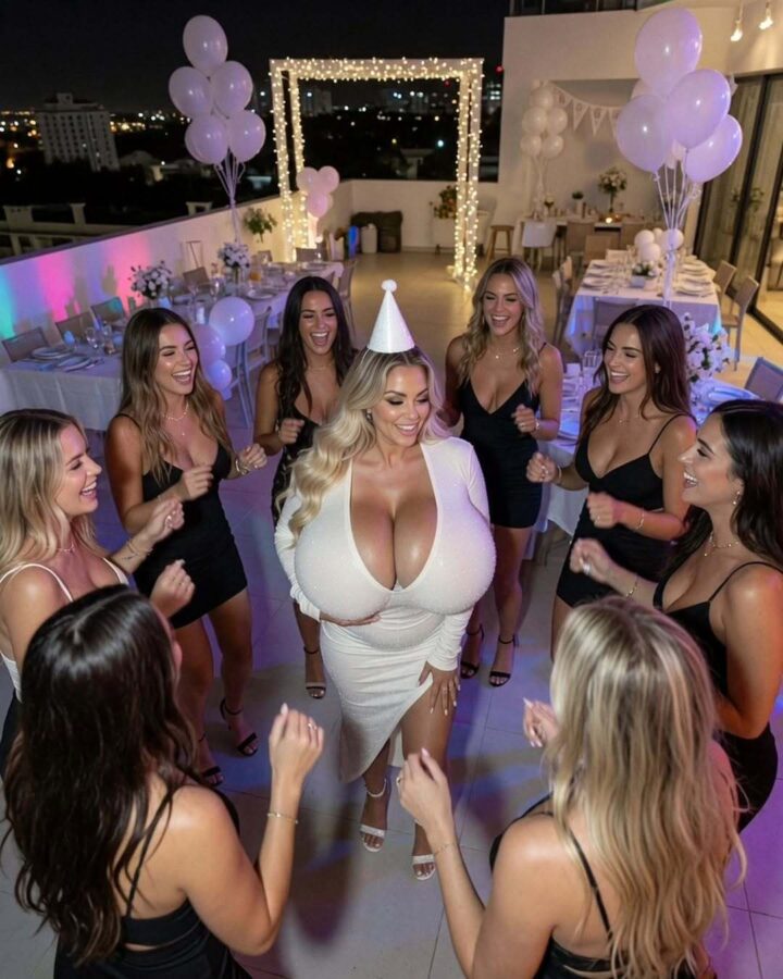 Giant boobs at birthday party